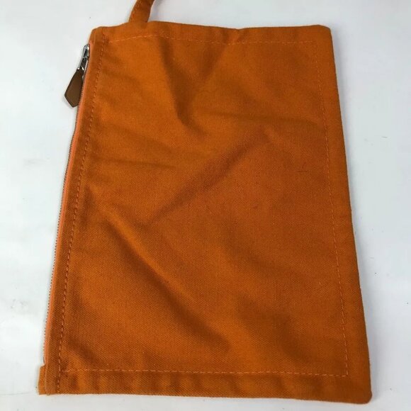 HERMES Hand Bag Bora Bora PM Cheval Spries bag with pouch Tote Bag Canvas Orange - Picture 6 of 16